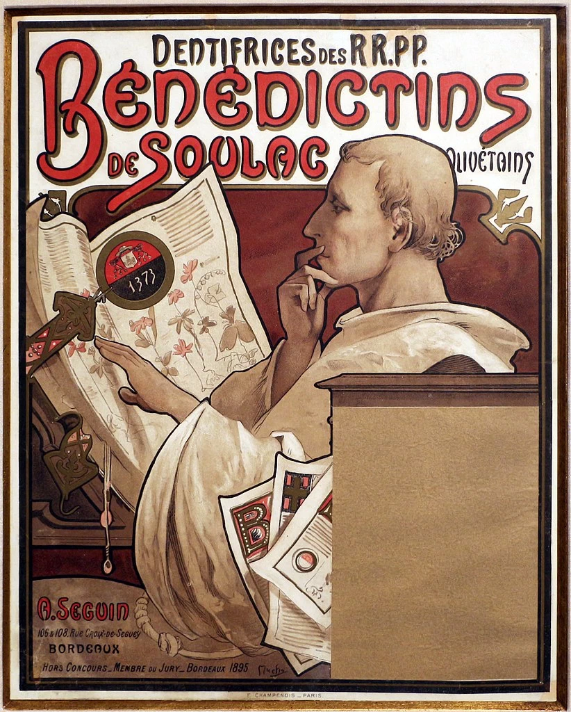 Alfons Mucha - dentifrici dei Benedettini di Soulac, 1895